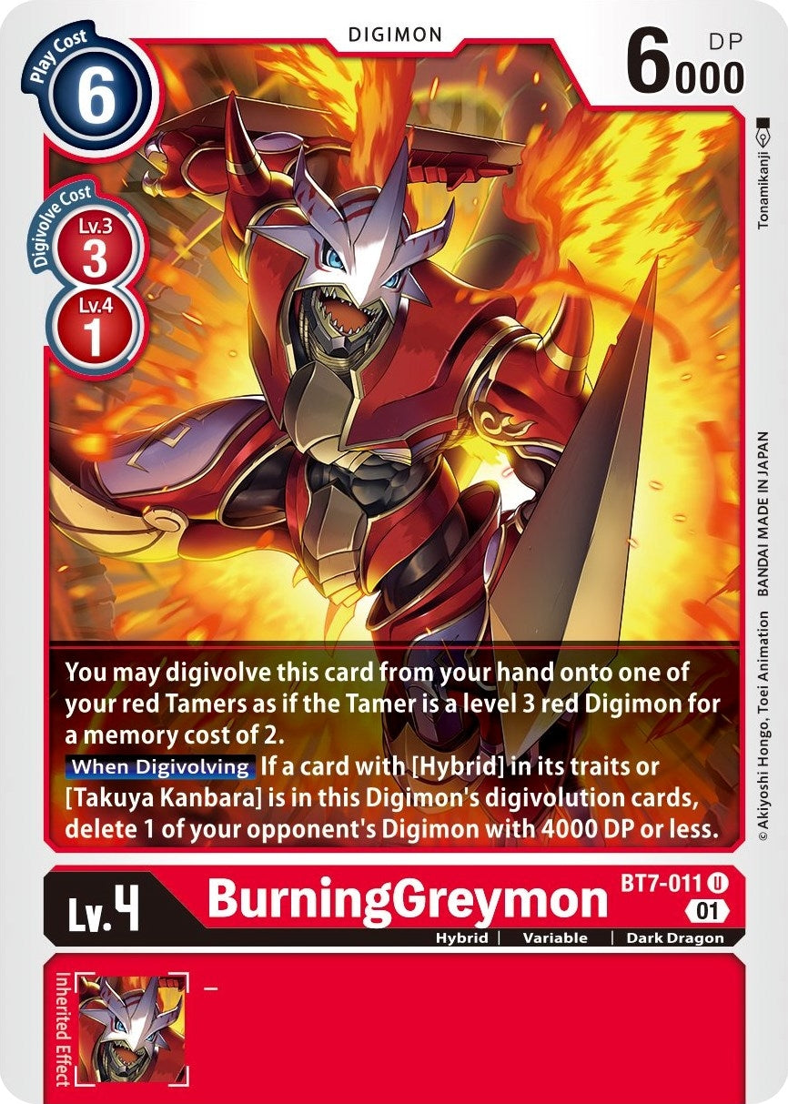 BurningGreymon (7011) [BT07] - Digimon Card Game Single