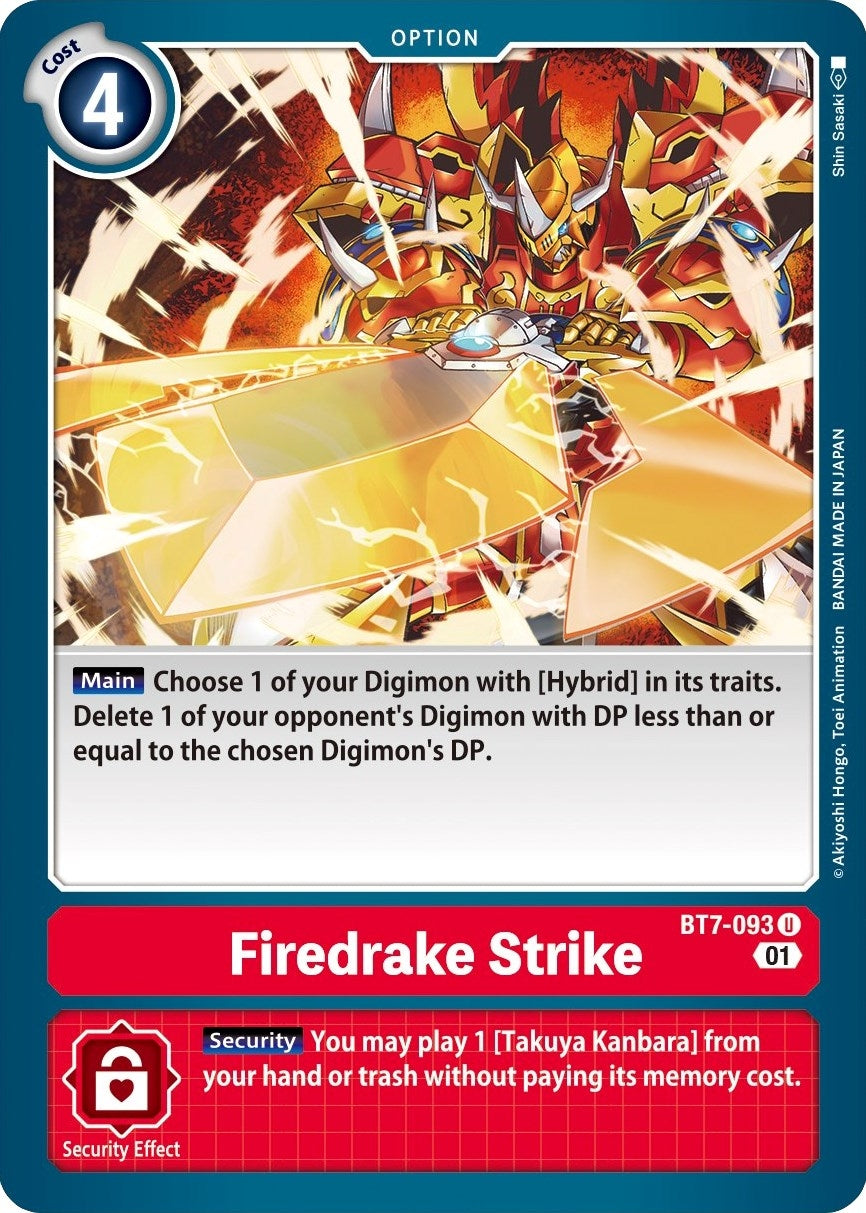 Firedrake Strike (7093) [BT07] - Digimon Card Game Single
