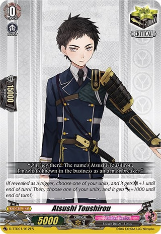 Atsushi Toushirou (1012) [D-TTD01] - Cardfight Vanguard Single