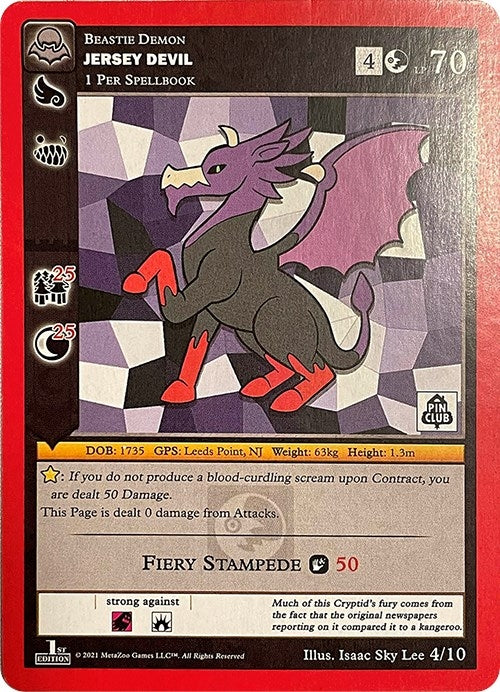Jersey Devil (Pin Club Cryptid Nation Mystery Collection) (4) (MISC) - MetaZoo Single