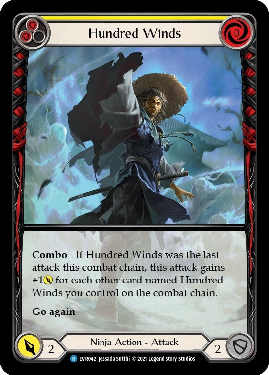 Hundred Winds (Yellow) (Extended Art) (42) [EVR] - Flesh and Blood TCG Single