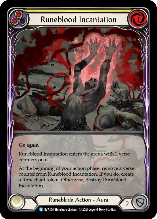 Runeblood Incantation (Yellow) (Extended Art) (108) [EVR] - Flesh and Blood TCG Single