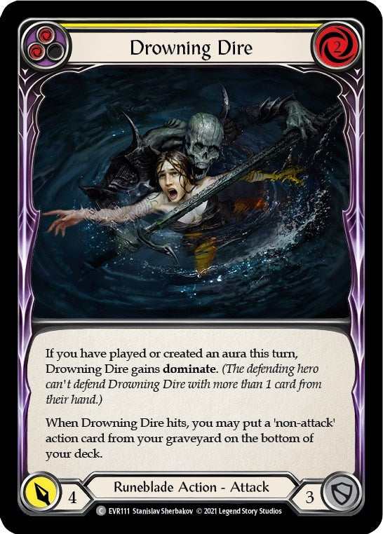 Drowning Dire (Yellow) (111) [EVR] - Flesh and Blood TCG Single