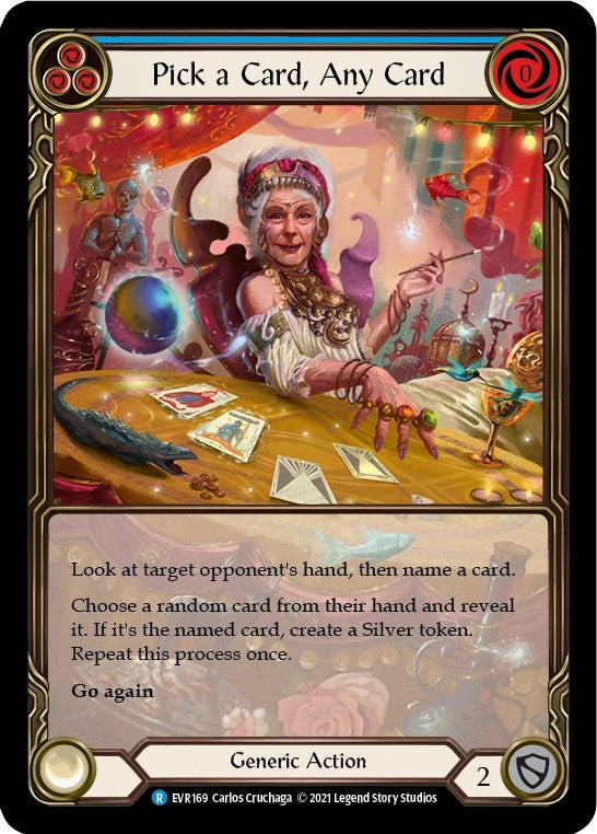 Pick a Card Any Card (Blue) (Extended Art) (169) [EVR] - Flesh and Blood TCG Single