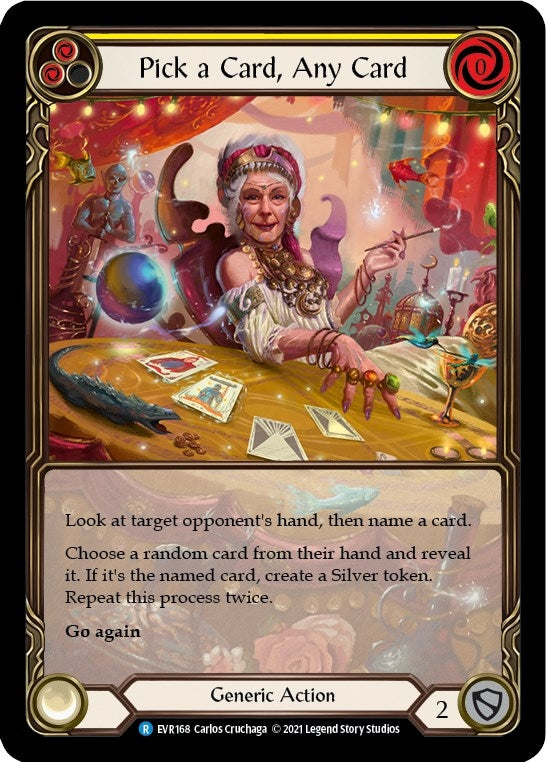 Pick a Card Any Card (Yellow) (Extended Art) (168) [EVR] - Flesh and Blood TCG Single
