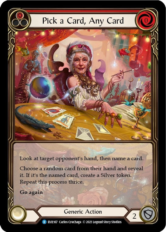 Pick a Card Any Card (Red) (Extended Art) (167) [EVR] - Flesh and Blood TCG Single
