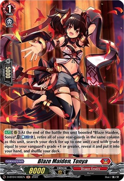 Blaze Maiden Tonya (Holo) (408) [D-BT04] - Cardfight Vanguard Single