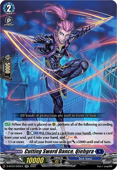 Cutting Sword Dance Qiehgra (4020) [D-BT04] - Cardfight Vanguard Single