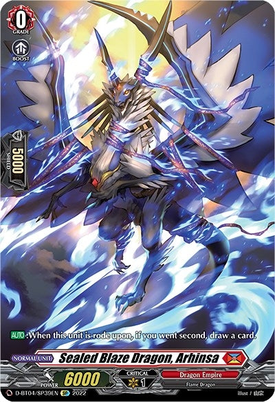 Sealed Blaze Dragon Arhinsa (SP) (439) [D-BT04] - Cardfight Vanguard Single