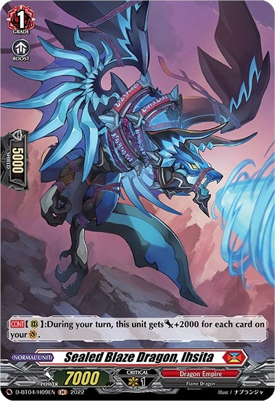 Sealed Blaze Dragon Ihsita (Holo) (409) [D-BT04] - Cardfight Vanguard Single