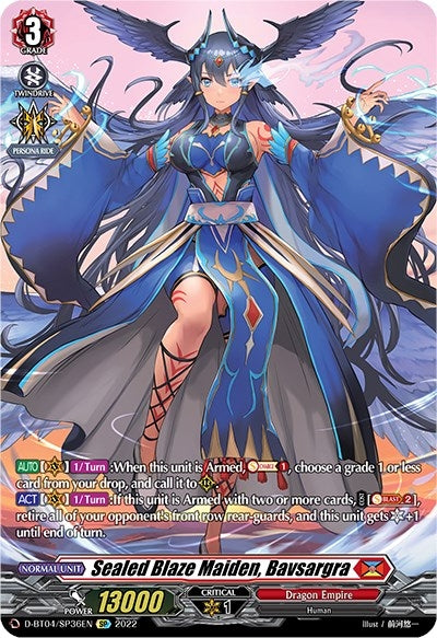 Sealed Blaze Maiden Bavsargra (SP) (436) [D-BT04] - Cardfight Vanguard Single