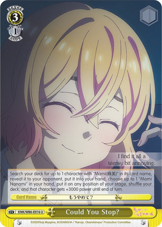 Could You Stop? (86016) [KNK/W86] - Weiss Schwarz Single
