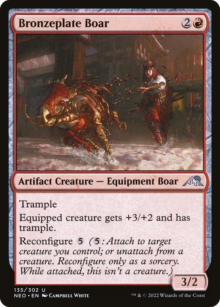 Bronzeplate Boar (135) [NEO] - MTG Single