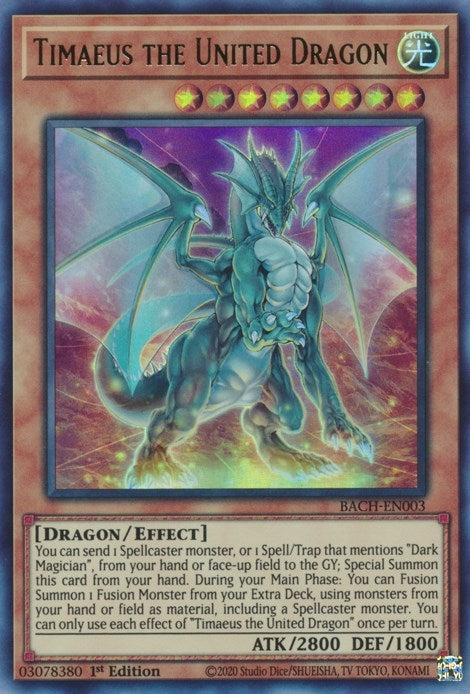 Timaeus the United Dragon (3) (BACH) - YuGiOh Single