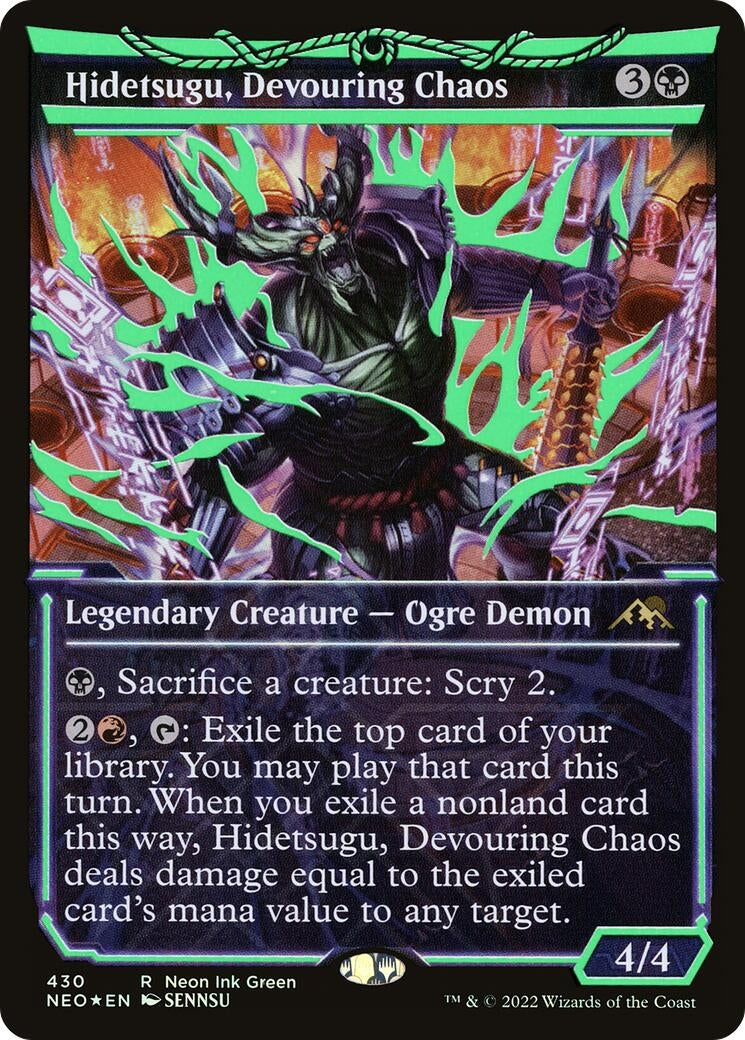 Hidetsugu Devouring Chaos (Neon Green) (430) [NEO] - MTG Single