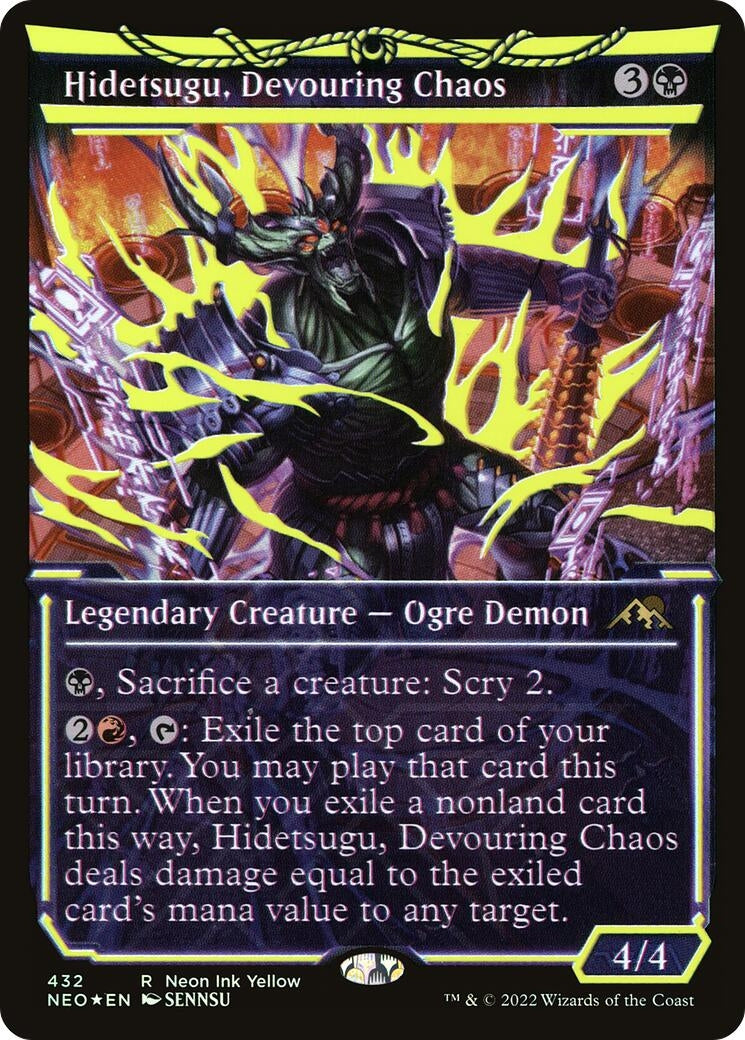 Hidetsugu Devouring Chaos (Neon Yellow) (WPN Exclusive) (432) [NEO] - MTG Single
