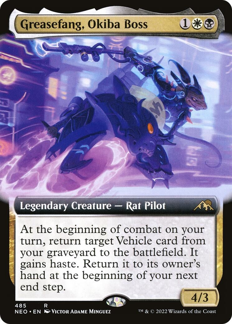 Greasefang Okiba Boss (Extended Art) (485) [NEO] - MTG Single