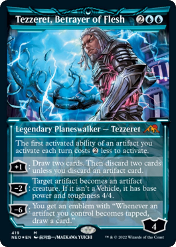 Tezzeret Betrayer of Flesh (Showcase) (Foil Etched) (419) [NEO] - MTG Single