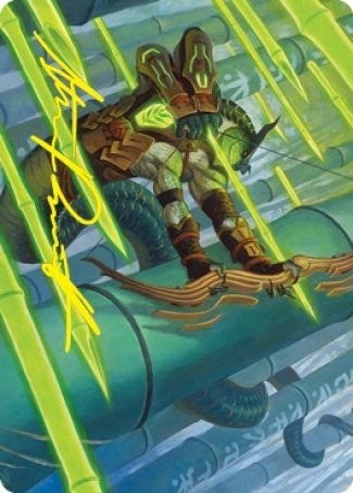 Image for Bamboo Grove Archer Art Card (Gold-Stamped Signature) (20) (Kamigawa: Neon Dynasty) - Magic: The Gathering