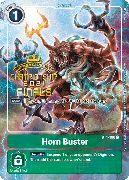 Horn Buster (2021 Championship Finals Tamer’s Evolution Pack) (1108) [BT01-03] - Digimon Card Game Single