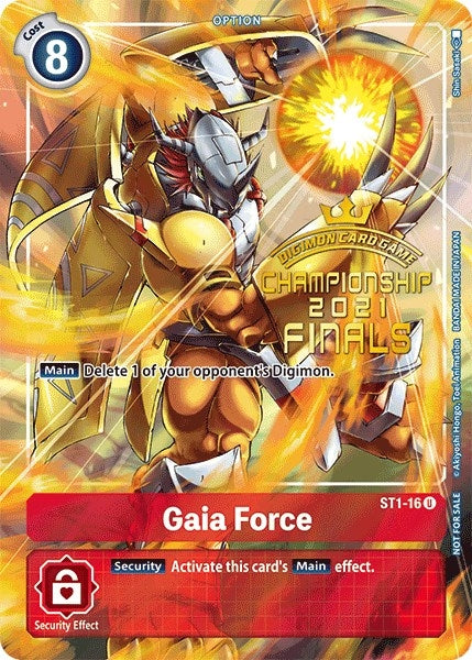 Gaia Force (2021 Championship Finals Tamer’s Evolution Pack) (116) [ST-1] - Digimon Card Game Single