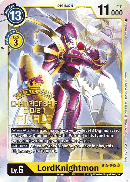 LordKnightmon (2021 Championship Finals Event Pack Alt-Art Gold Stamp Set) (5045) [BT05] - Digimon Card Game Single
