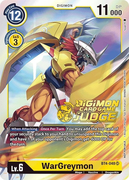 WarGreymon (Judge Pack 1) (4048) [BT04] - Digimon Card Game Single