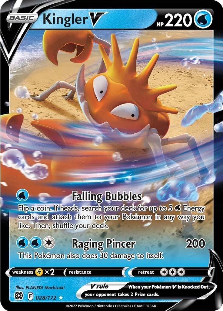 Image for Kingler V (028/172) (SWSH09: Brilliant Stars) - Pokemon