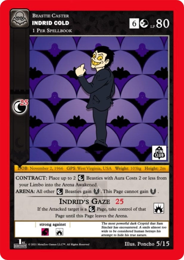 Indrid Cold (Pin Club Nightfall Mystery Collection 1st Edition) (9) (MISC) - MetaZoo Single