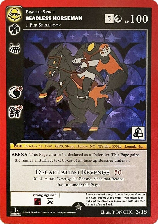 Headless Horseman (Pin Club Nightfall Mystery Collection 1st Edition) (3) (MISC) - MetaZoo Single