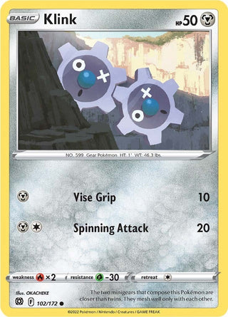 Image for Klink (102/172) (SWSH09: Brilliant Stars) - Pokemon
