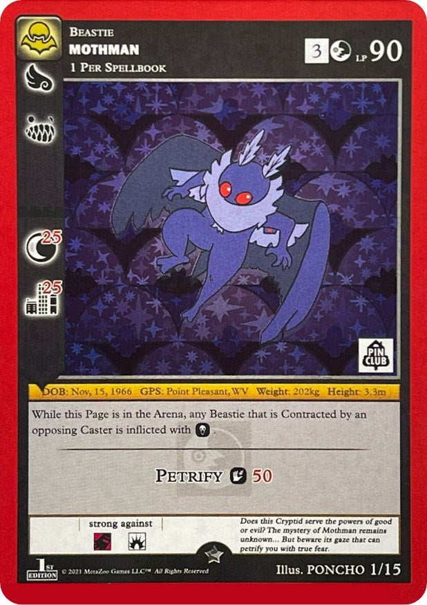 Mothman (Pin Club Nightfall Mystery Collection 1st Edition) (1) (MISC) - MetaZoo Single