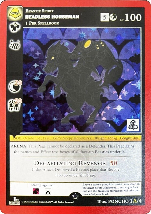 Headless Horseman - 1A (Pin Club Nightfall Mystery Collection 1st Edition) (1) (MISC) - MetaZoo Single