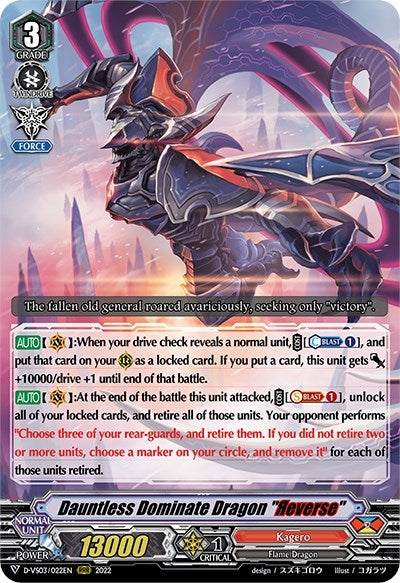 Dauntless Dominate Dragon ’Reverse’ (3022) [D-VS03] - Cardfight Vanguard Single