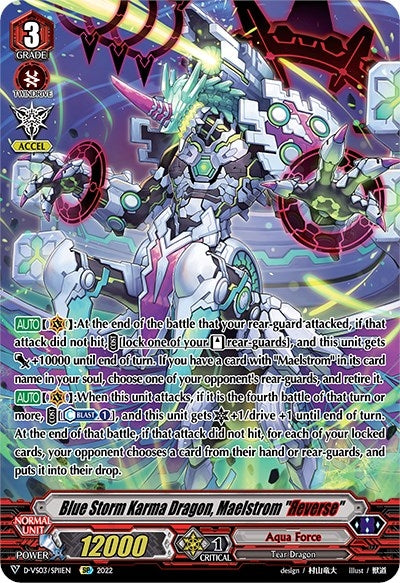 Blue Storm Karma Dragon Maelstrom ’Reverse’ (SP) (311) [D-VS03] - Cardfight Vanguard Single