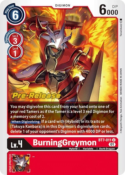 BurningGreymon (7011) [BT07_PR] - Digimon Card Game Single
