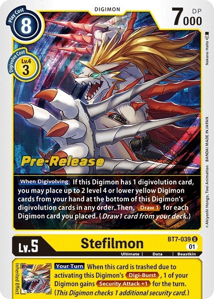 Stefilmon (7039) [BT07_PR] - Digimon Card Game Single