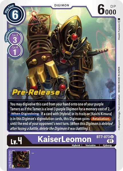 KaiserLeomon (7073) [BT07_PR] - Digimon Card Game Single