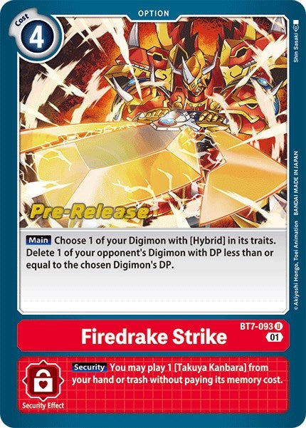 Firedrake Strike (7093) [BT07_PR] - Digimon Card Game Single