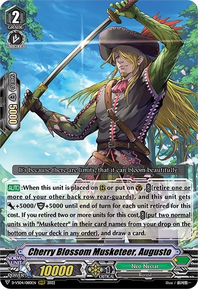 Cherry Blossom Musketeer Augusto (4080) [D-VS04] - Cardfight Vanguard Single