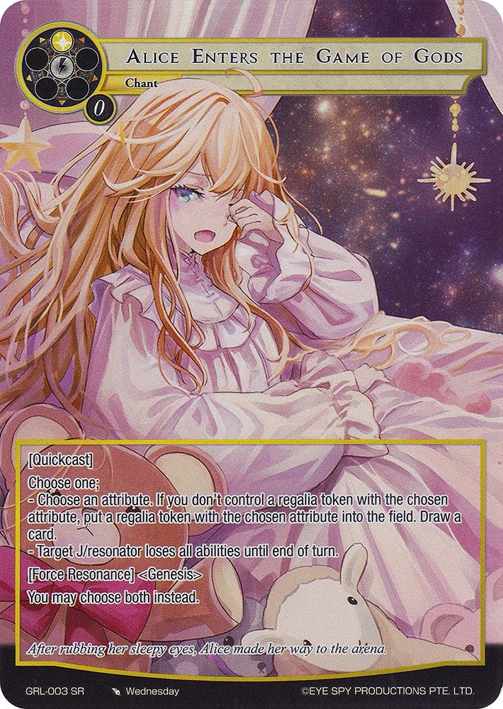 Alice Enters the Game of Gods (Full Art) (3) [GGR] - Force of Will Single