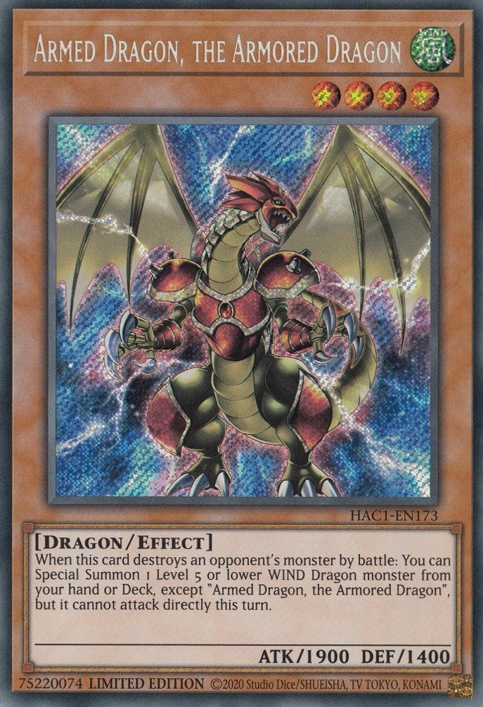 Armed Dragon the Armored Dragon (1173) (HAC1) - YuGiOh Single