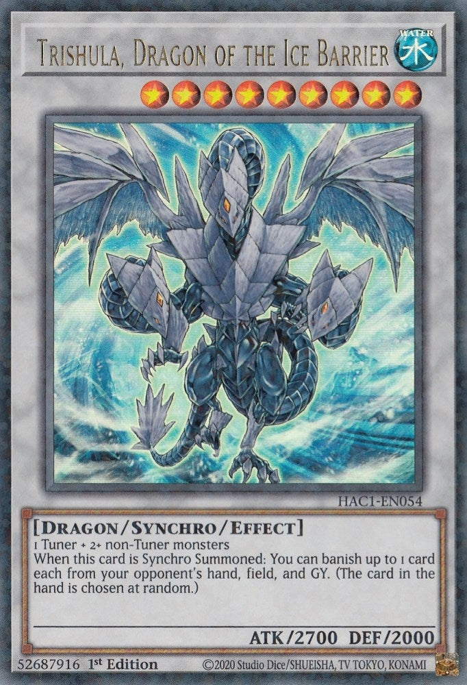 Trishula Dragon of the Ice Barrier (Duel Terminal) (1054) (HAC1) - YuGiOh Single