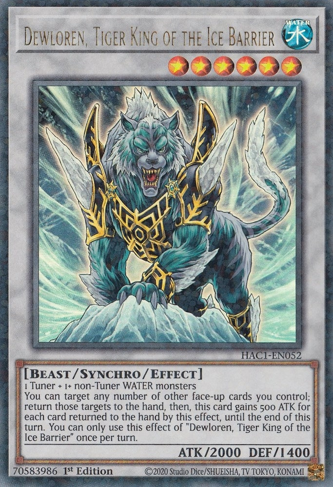Dewloren Tiger King of the Ice Barrier (Duel Terminal) (1052) (HAC1) - YuGiOh Single