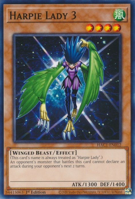 Harpie Lady 3 (1012) (HAC1) - YuGiOh Single