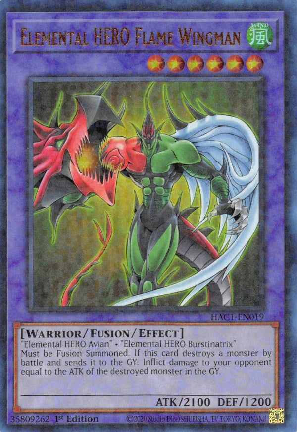 Elemental HERO Flame Wingman (Duel Terminal) (1019) (HAC1) - YuGiOh Single