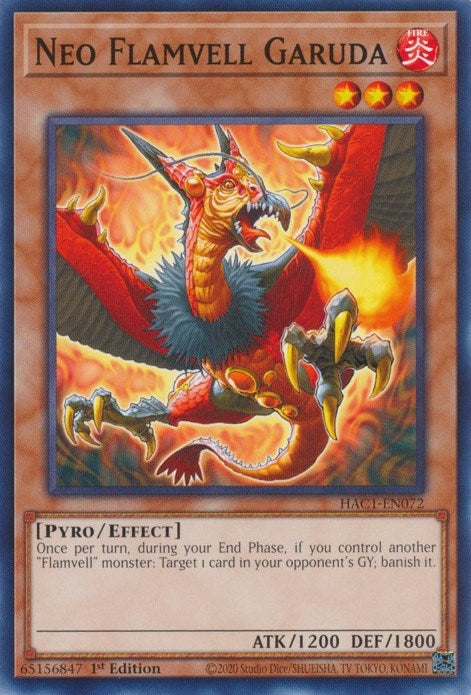 Neo Flamvell Garuda (1072) (HAC1) - YuGiOh Single