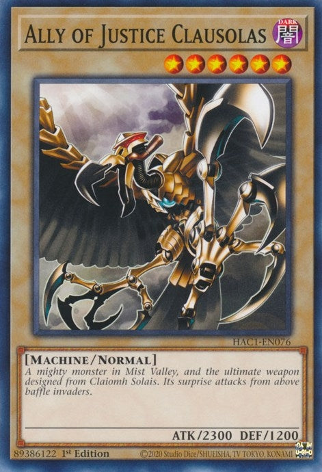 Ally of Justice Clausolas (1076) (HAC1) - YuGiOh Single
