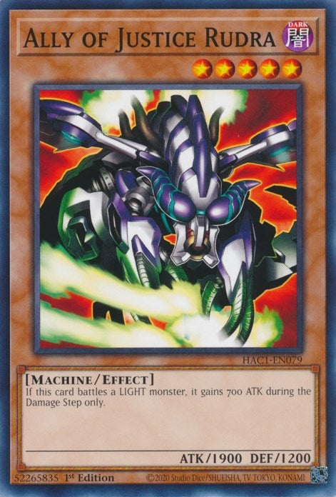 Ally of Justice Rudra (1079) (HAC1) - YuGiOh Single
