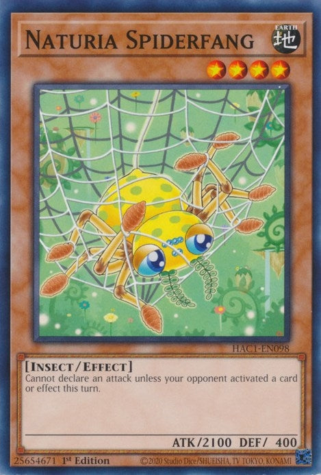 Naturia Spiderfang (1098) (HAC1) - YuGiOh Single